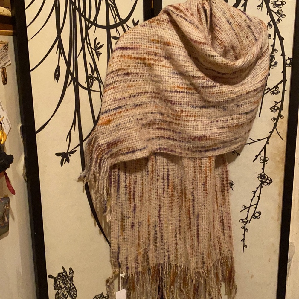 XIIX New York Women’s Knit Spacedye Wrap/Shawl Camel Multicolored